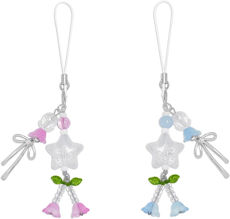 cioatu 1-4PCS Cute Phone Charms Aesthetic Y2K Cell Phone Charms Strap Pink Strawberry Butterfly Star PhoneCharm Y2K Accessories for Bag Keychain Airpods Camera Pendants Decor - Image 1
